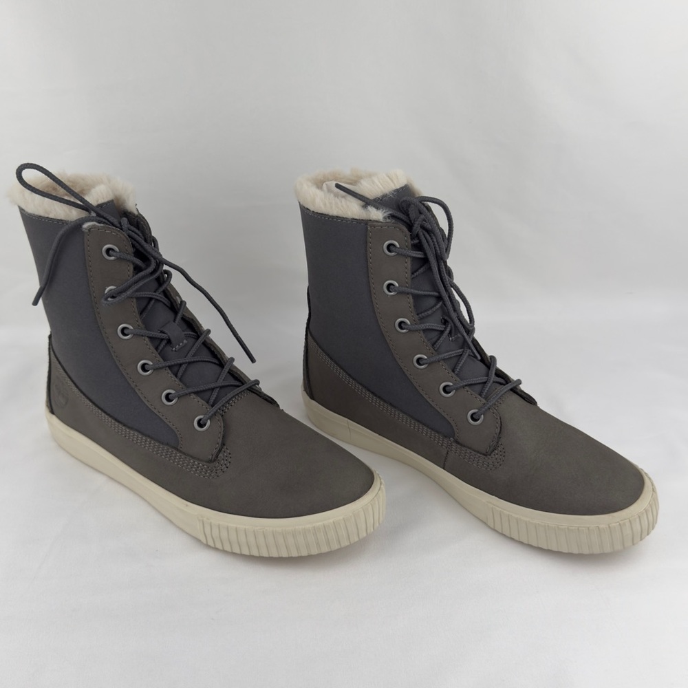 Timberland Womens Skyla Bay Fold-Down Fleece Boots Gray Sz 7 - Picture 2 of 12